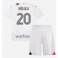 Camiseta AC Milan Pierre Kalulu #20 Segunda Equipación Replica 2023-24 para niños mangas cortas (+ Pantalones cortos)
